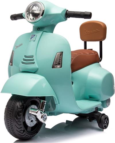 Vespa Elektrische motorfiets, kindermotorfiets, 18-36 maanden 2,5 km/u Rijtijd 45 minuten (Turkoois met rugleuning)