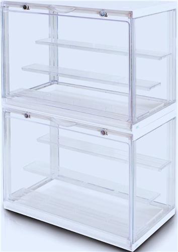 Transparante Acryl Vitrine Met Meetrappen Voor Lego Collectie - Figuren En Modellen - Stofbescherming Displaybox Voor Actiefiguren (2 stuks - Wit)