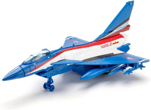 Livano Vliegtuig Speelgoed - Straaljager Vliegtuig - Straaljager Model - Model Vliegtuig - Metaal - J10-Blauw