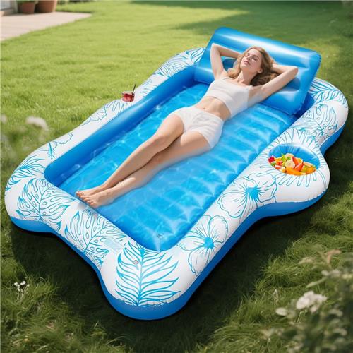 Lexium Tanning bed  Tanning pool  Opblaasbaar luchtbed  Zwembadmatras met rugleuning  Zwembad ligbed volwassenen  Drijvend luchtbed  Pool float  Opblaasbare tanning lounger  Luchtbed met bekerhouder 