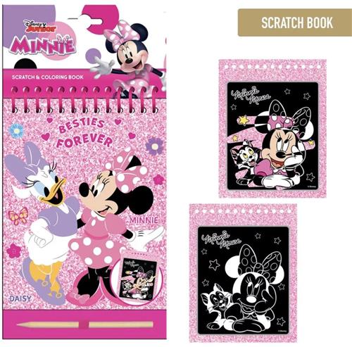 Minnies Besties Kraskaarten & Kleurplaten Set  14x21 cm  14 Afbeeldingen + Kraspen  Creatief Plezier voor Disney Fans