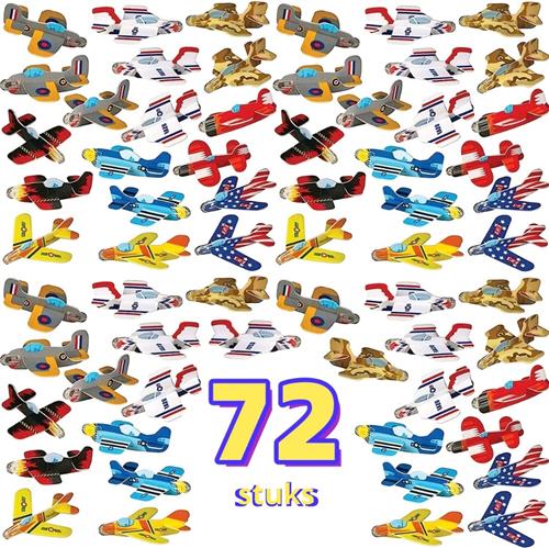 Bovista Zweefvliegtuig - Foam - Werpvliegtuig - Speelgoed - Schuim Vliegtuig - Buitenspeelgoed - Jongens - Meisjes - 72 Stuks