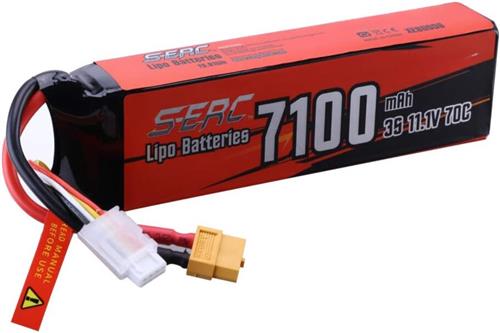 LiPo Batterij - "Krachtige 11,1 V Lipo Batterij (7100mAh) met 70C Onderscheidingsvermogen, Duurzame Hard Case en XT60 Connector - Ideaal voor RC Buggy's, Voertuigen, Auto's, Vrachtwagens, Tanks, Boten en Race Hobby's"