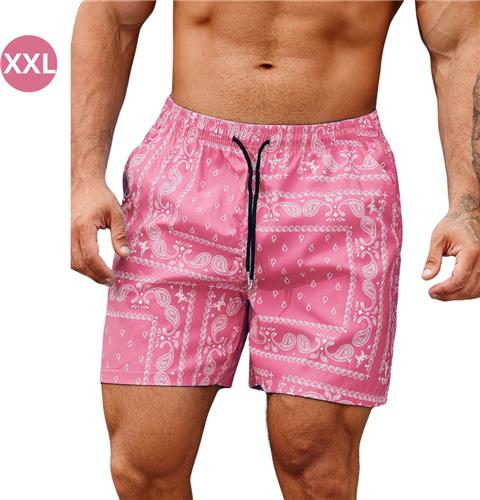 Livano Zwembroek Heren - Zwem Broek Mannen - Badkleding - Zwemmen - Lichtgewicht Swim Shorts - Zomerbroek - Met Zakken - Roze - Maat XXL