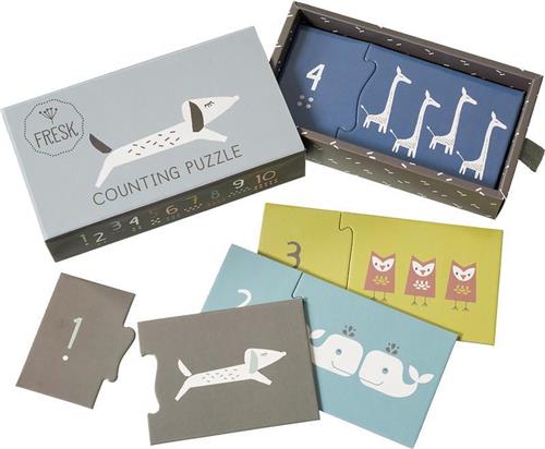 Fresk Tel Puzzel - Kinderpuzzel - Leren tellen - Dieren