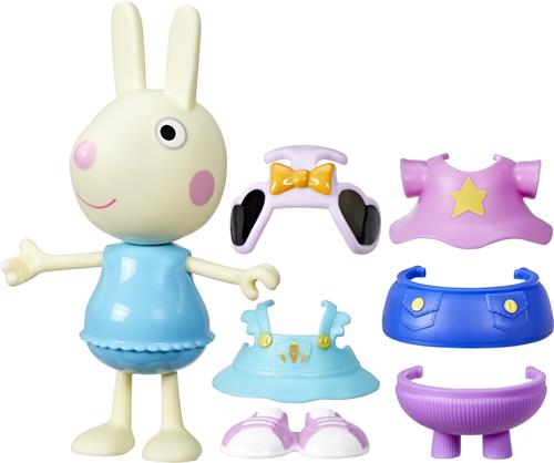 Peppa Pig-speelgoed Kelly Konijn-aankleedfiguur van 15 cm, met 6 modeaccessoires, peuterspeelgoed, 3+