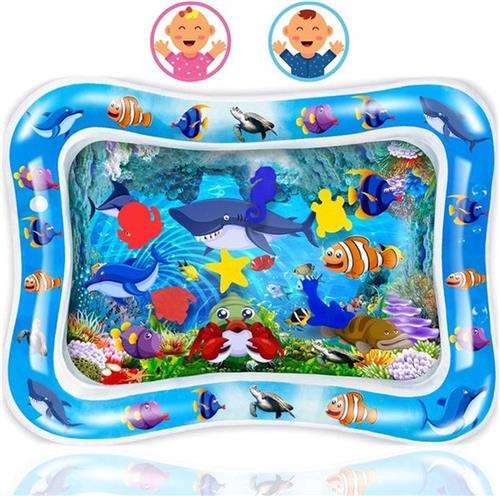 Waterspeelmat voor baby's - sensorische ontwikkeling - opblaasbaar waterkussen - kinderspeelgoed - speelmat voor baby's van 3 tot 6 en 9 maanden - 66 x 50 cm Waterspeelmat