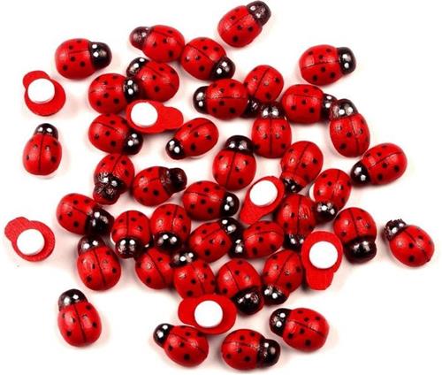 *** 100x lieveheersbeestjes - perfect voor knutselen, DIY en decoratie - 100 stuks in rood - Knutsselen Creatief - van Heble® ***