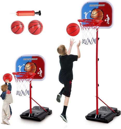 Lexium Basketbalpaal verstelbaar - Basketbalring - Basketbalpaal voor buiten - Basketbalpaal voor kinderen - Basketbal paal verstelbaar