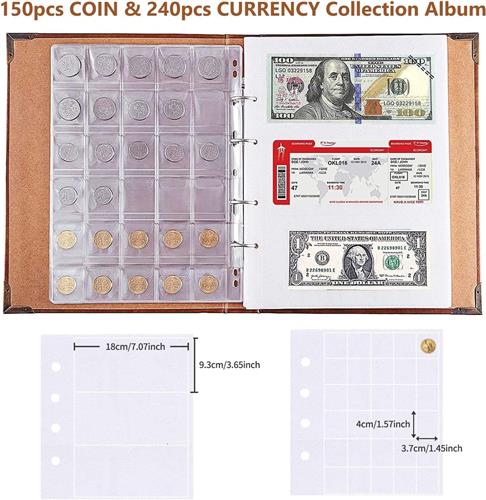 Lexium Biljetten verzamelmap - Geld verzamelmap - Biljetten album - Geld verzamelen - Biljetten houder