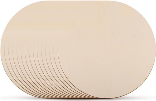 JGS ® Unieke Set van 15 Ronde Houten Schijven voor Creatieve Toepassingen en Decoratie