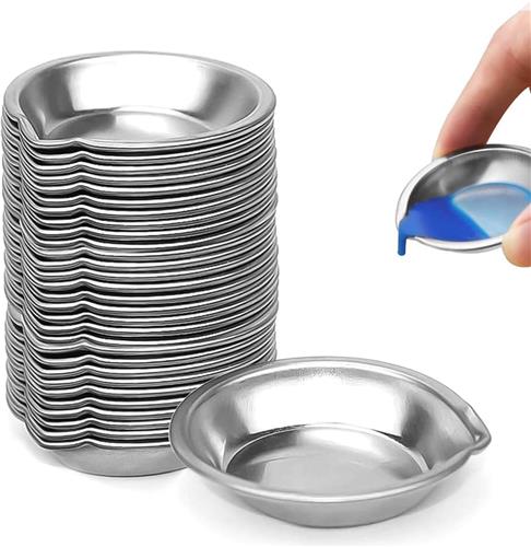 Inovra ® Handige Ronde Roestvrijstalen Mengschaal Set voor Verf en Make-up, 30 Stuks