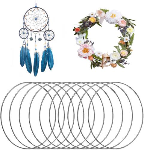 Ibenzoa® Handgemaakte Decoratieve Metalen Ringen Set voor Creatieve Doe-Het-Zelf Projecten, 10 Stuks, 10 cm