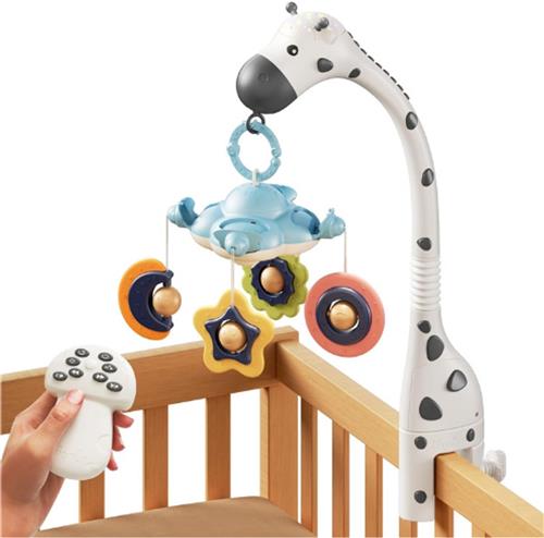 Baby Mobiel Met Nachtlampje En Muziek - 3 In 1 Wieg Speelgoed Met Afstandsbediening - Projectie Licht & Witte Ruis - Draaibare Mobiel Voor Babybed - Sensorisch Speelgoed Voor Pasgeborenen