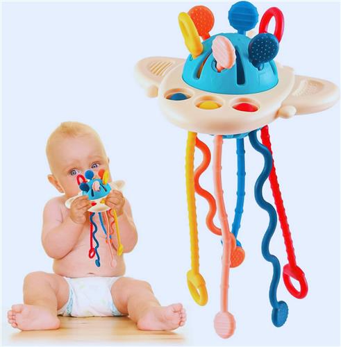 Sensorisch Vliegtuig Speelgoed  Educatief & Ophangbaar Siliconen Bijtspeeltje Voor Babys vanaf 1 Jaar