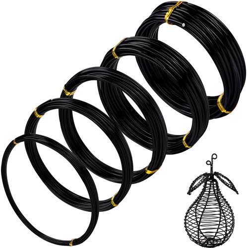 Unyqoos ® Creatieve Set van 5 Flexibele Zwarte Metaaldraden voor Diverse Kunstprojecten