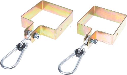 Inovra ® Set van 2 schommelklemmen voor vierkant hout 100 x 100 mm schommelhaken schommelbevestiging karabijnhaak