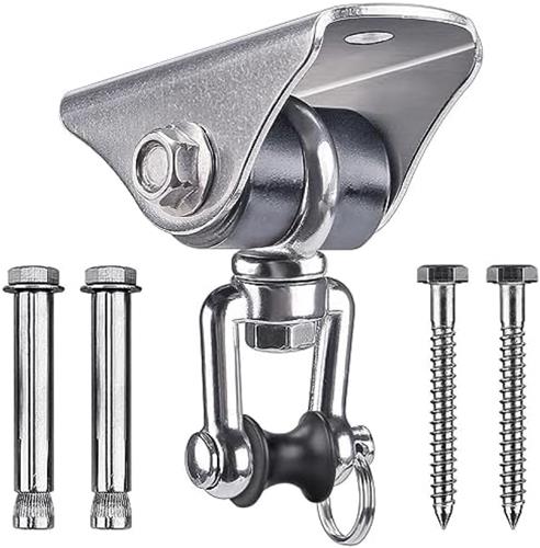 PolkaHome Zware Schommelhaak, 360° Draaibaar, Roestvrij Staal, Stille Schommelhanger voor Hangmat, Yoga Schommel, Ophangingstrainer en Fitnessapparatuur