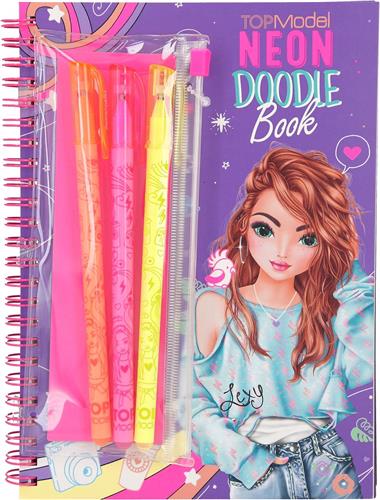 Depesche - TOPModel neon Doodle kleurboek met neon stiften