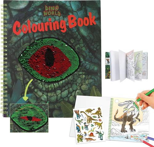 Depesche - Dino World kleurboek met pailletten