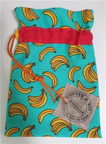Toetie & Zo Handgemaakte Knikkerzak Banaan, knikkeren, handgemaakt