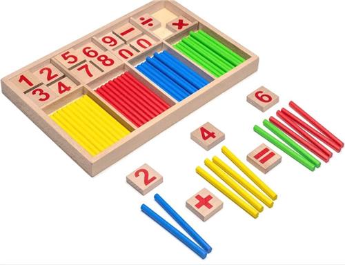 *** Rekenspel Leren rekenen - Hout - Montessori - Houten Educatief Speelgoed - Duurzaam - Op een leuke manier leren rekenen - van Heble® ***