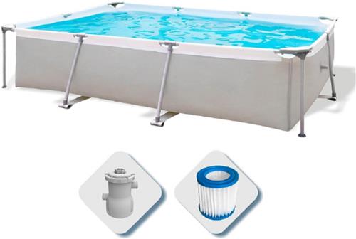 Rechthoekig-Opzetzwembad-Met-Sterk-Frame-260x160x65cm-Grijs-Stijlvol-Tuinzwembad-Zonder-Pomp-Duurzaam-En-Ruim-Voor-Gezin