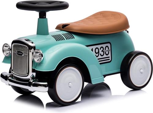 sun baby Loopauto voor kinderen vanaf 1 jaar Retro Classic, kinderauto, loophulp met claxon, pieptoon, opbergvak onder zitting (Munt)