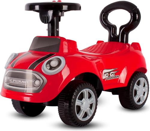 sun baby Loopauto vanaf 1 jaar, auto voor babys, indoor kinderauto met geluiden, grote kunststof wielen, Kantelbeveiliging, beperkt draaivermogen (Rood)