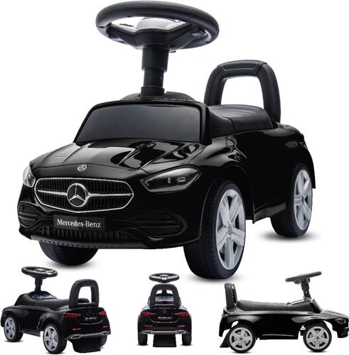 Mercedes C-Class Kindervoertuig, Loopauto met Claxon, ride on, babyauto, loopstoeltje met claxon en motorgeluiden, max 25 kg (Zwart)