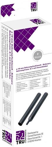 TRU COMPONENTS T1904CA047 Krimpkous met lijm Zwart 19 mm 3.10 mm Krimpverhouding:6:1 2 stuk(s)