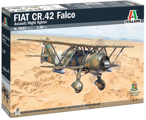 1:48 Italeri 2842 FIAT CR.42 Falco Assault/Night Fighter - Propellervliegtuig Plastic Modelbouwpakket