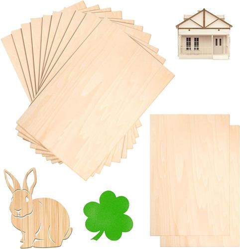 JGS ® Hoogwaardige Set van 12 Multiplex Panelen voor Creatieve Houtbewerkingsprojecten