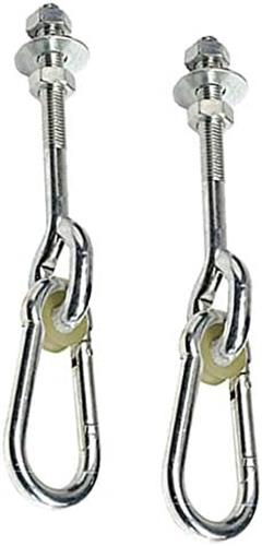 PolkaHome Swing Draad Haak voor Speelplaats, Yoga Stoel en Plafondbevestiging met Veiligheidsvergrendeling - 150mm - Geel