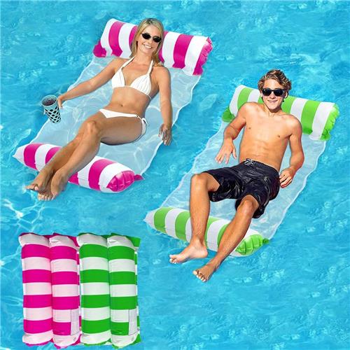 Livano Drijfmat - Zomerspeelgoed - Waterspeelgoed - Strandspeelgoed - Zwembad - Zwemmen - Zomer - Donkerroze + Groen