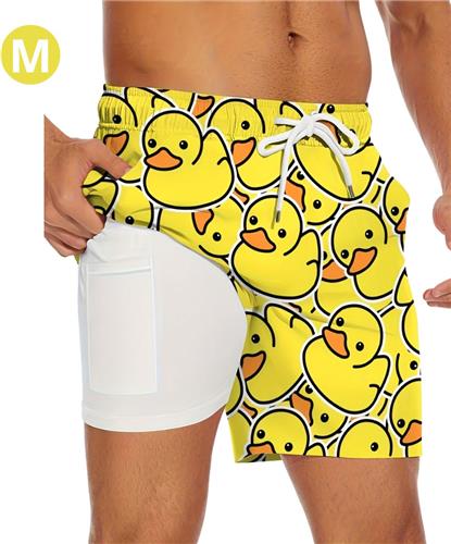 Livano Zwembroek Heren - Zwem Broek Mannen - Badkleding - Zwemmen - Lichtgewicht Swim Shorts - Zomerbroek - Met Zakken - Geel - Maat M