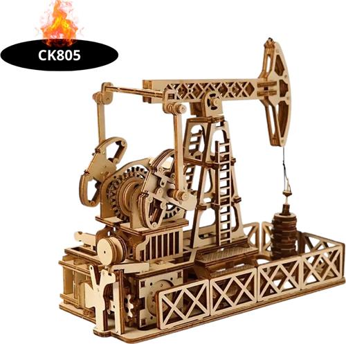 Livano Bouwpakket Hout - Kinderen - Volwassenen - Bouwpakketten Volwassenen - Boot - Houten Puzzel - 3D - Oliepomp