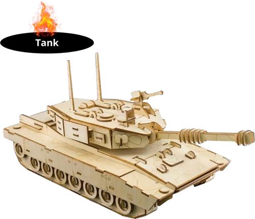 Nivard Bouwpakket Hout - Kinderen - Volwassenen - Bouwpakketten Volwassenen - Boot - Houten Puzzel - 3D - Tank