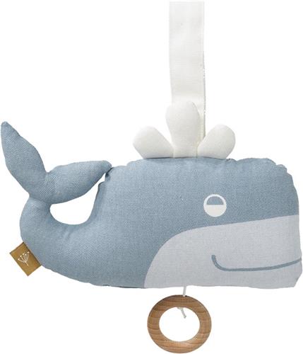 Fresk Muziekdoos - 15 x 12 cm - Muziekbox met Kalmerend Deuntje - Kraamcadeau - Baby Cadeau - Blauw - Whale