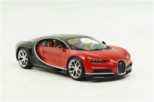 Bburago Bugatti Chiron 2016 - Rood/Zwart - Schaal 1:18