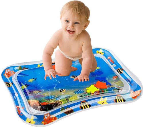 CHPN - Waterspeelmat - Watermat - Mat voor baby - Baby Watermat - Opblaasbaar - Strandmat - Universeel - Blauw - Veilige speelmat