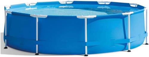 Rond-Frame-Zwembad-305x76cm-Metalen-Constructie-Groot-Opzetzwembad-Zonder-Pomp-Stevig-Buitenzwembad-Voor-Gezin-Zomerplezier