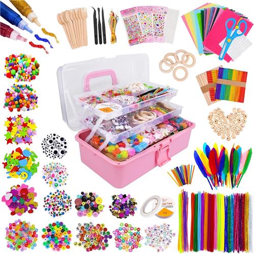 Lexium Knutselkoffer - Knutselset - Knutseldoos - Knutselbox - Creatief Speelgoed voor Kinderen - Knutselen Meisjes - Knutselen Jongens