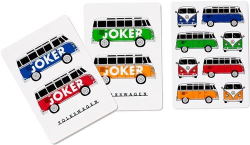 Kaartspel/Speelkaarten - Volkswagen VW T1 Busje - Blauw/Rood/Groen/Oranje - 8.5x6cm