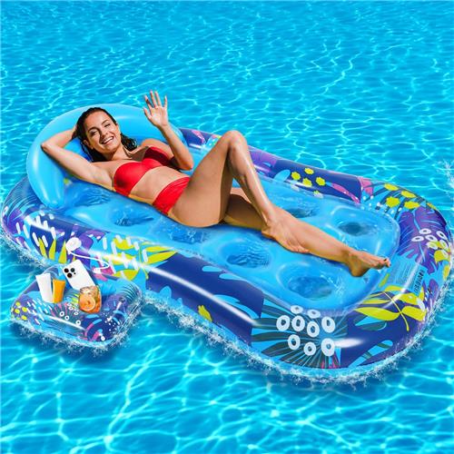 Unyqoos® Tanning Bed voor Zwembad met Afneembare Drinkhouder en Comfortabel Rugkussen