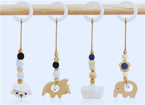 Speelboog Babygym Hanger Hout (Wit) - 4 Stuks