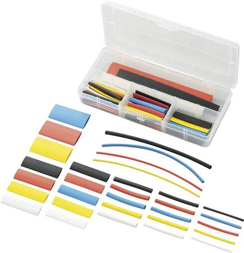 TRU COMPONENTS 1566623 Krimpkous assortiment Krimpverhouding:2:1 77 onderdelen