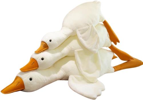 Livano Knuffel - Knuffelbeer - Knuffeldoekje - Groot - Meme - Baby - Gans - Stuffed Animal - Plushie - Plush - Dier - Wit - 160cm