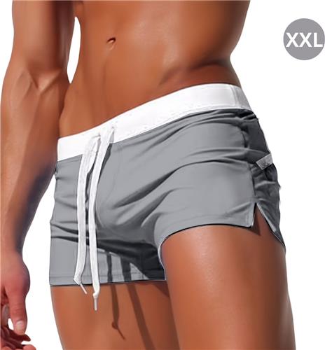 Nivard Zwembroek Heren - Zwem Broek Mannen - Badkleding - Zwemmen - Jongens - Swimming Shorts - Zomerbroek - Met Zakken - Lichtgrijs - Maat XXL