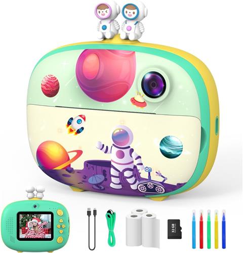 Kindercamera - "Creatieve Kinderwereld: Onmiddellijke Kindercamera met Printpapier en Knutselaccessoires"